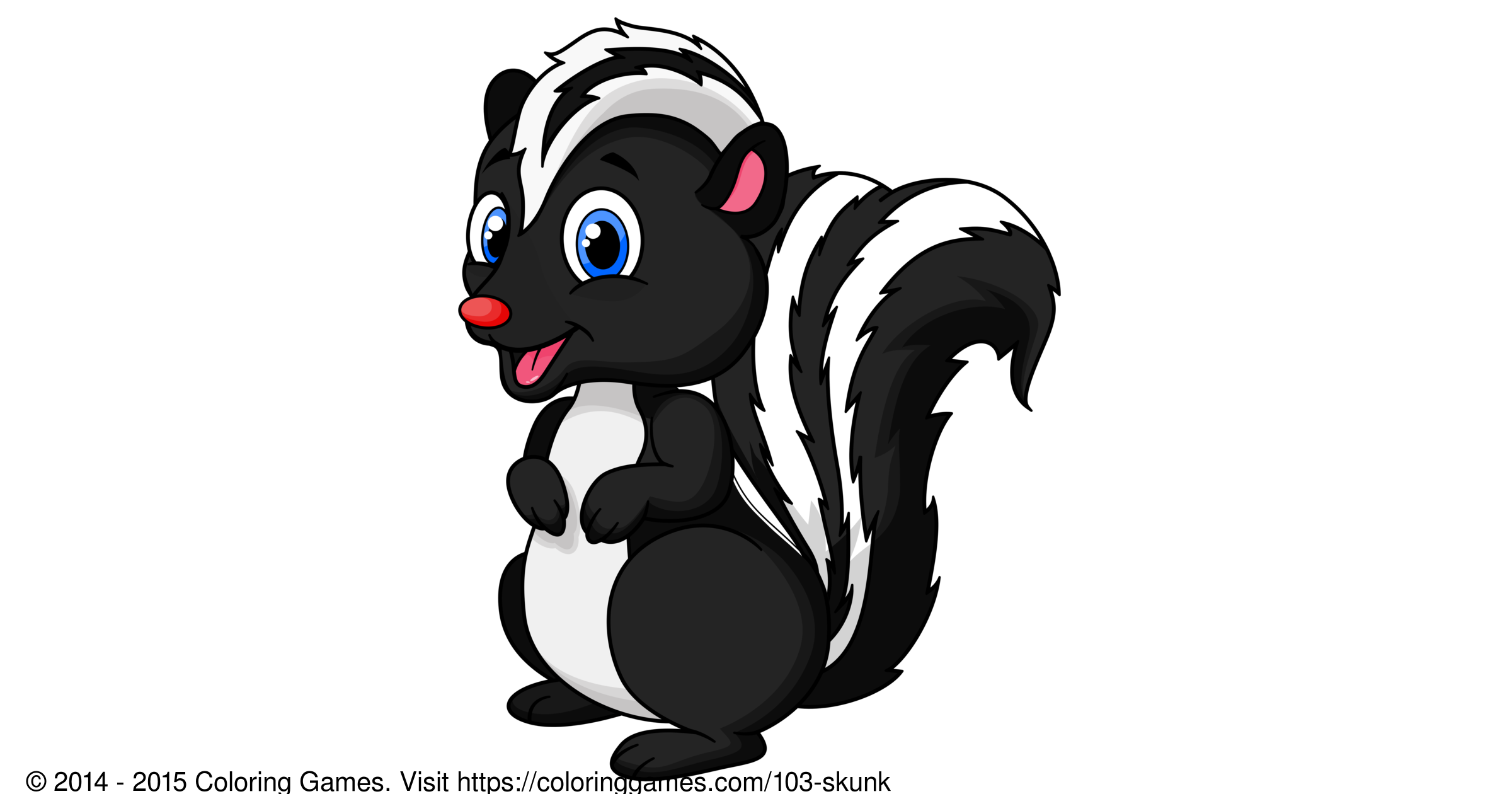 Skunk coloring page & Skunk online coloring game for kids.