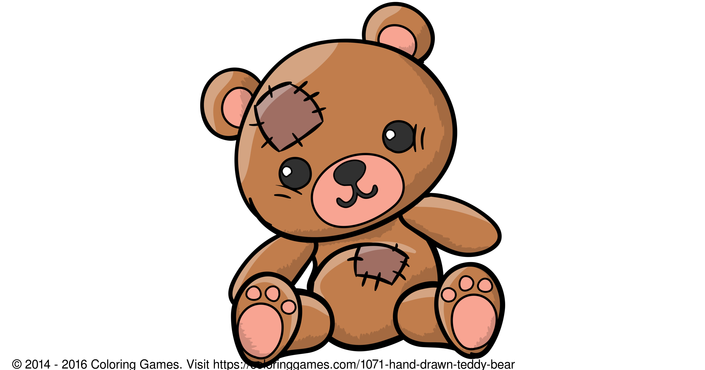 Hand drawn teddy bear - Coloring Games and Coloring Pages