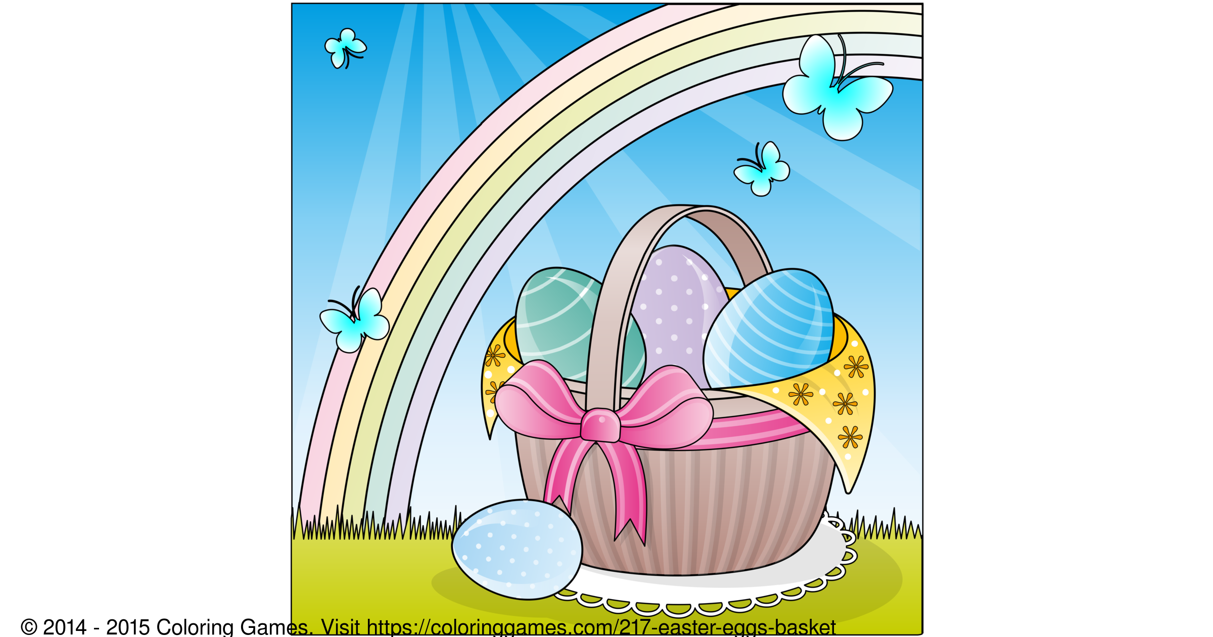 Easter eggs basket - Coloring Games and Coloring Pages