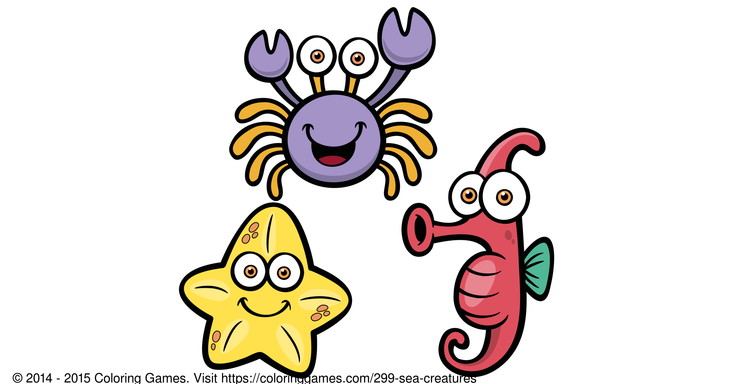 Sea Creatures - Coloring Games and Coloring Pages