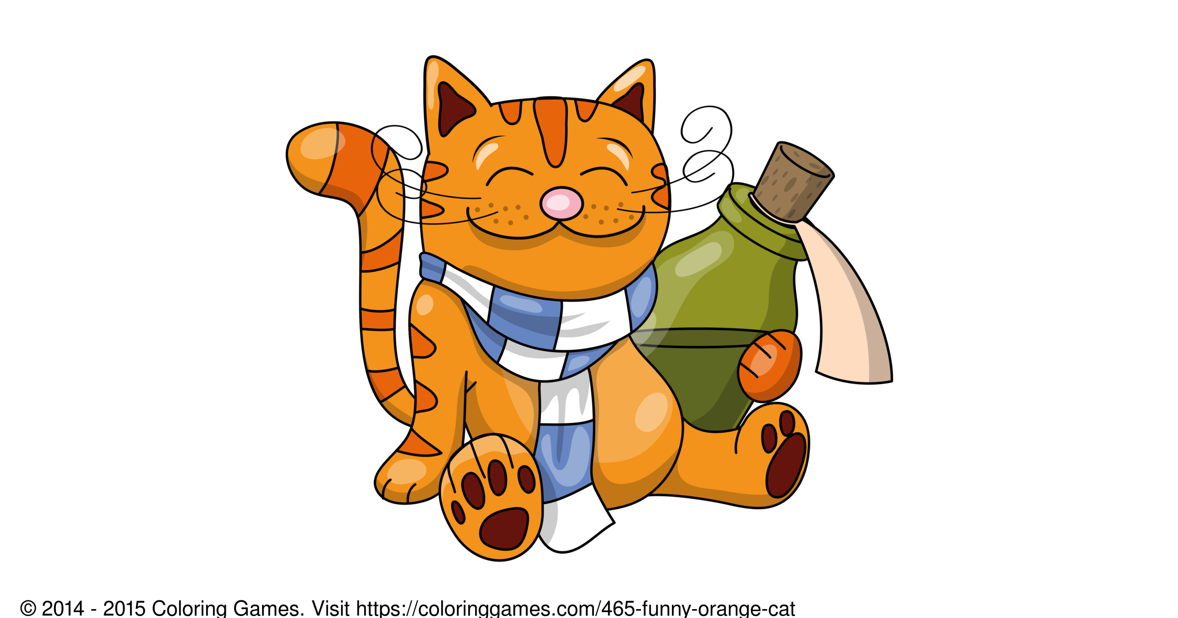 Funny orange cat - Coloring Games and Coloring Pages