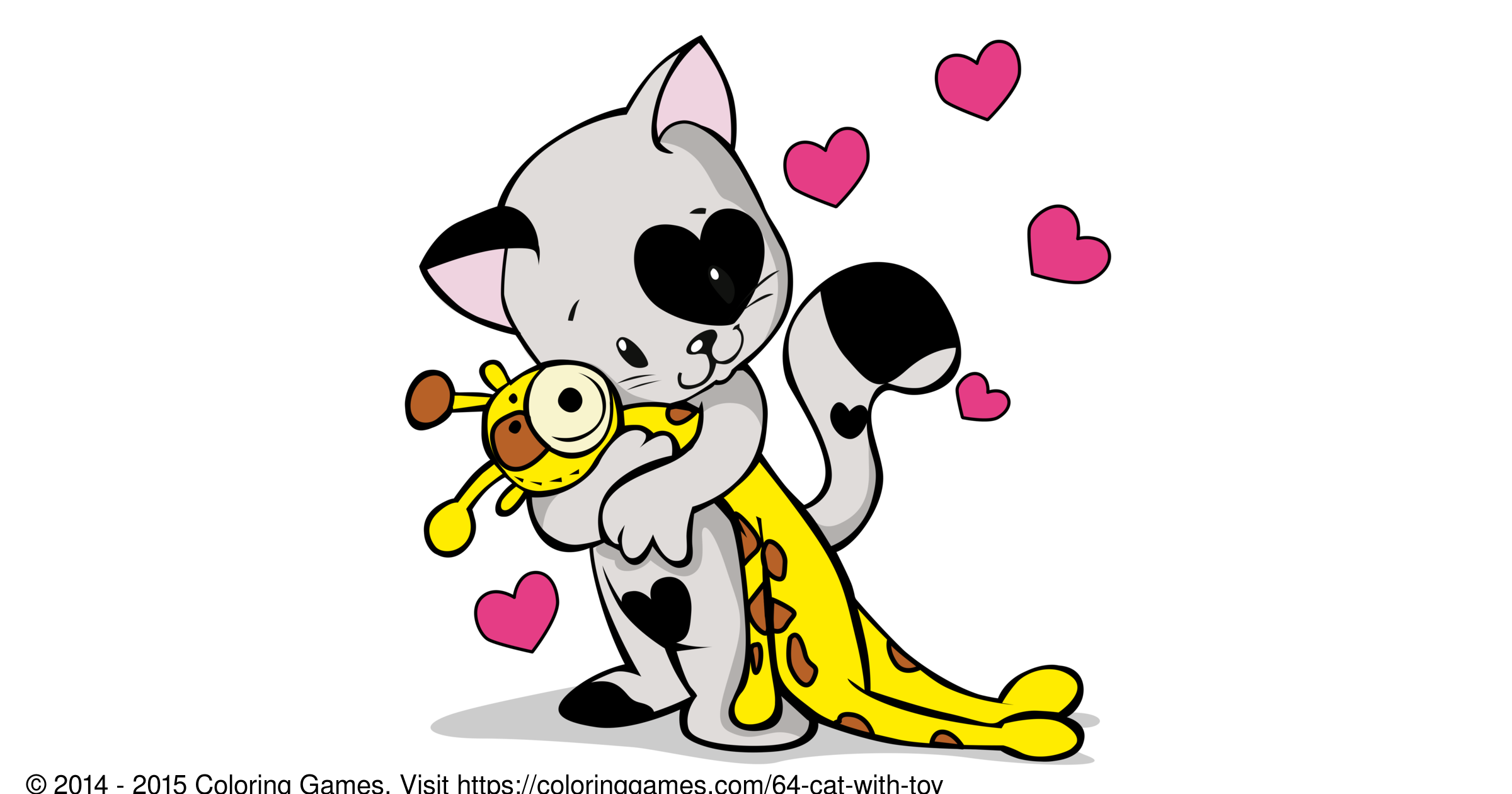 Download Cat with toy - Coloring Games and Coloring Pages