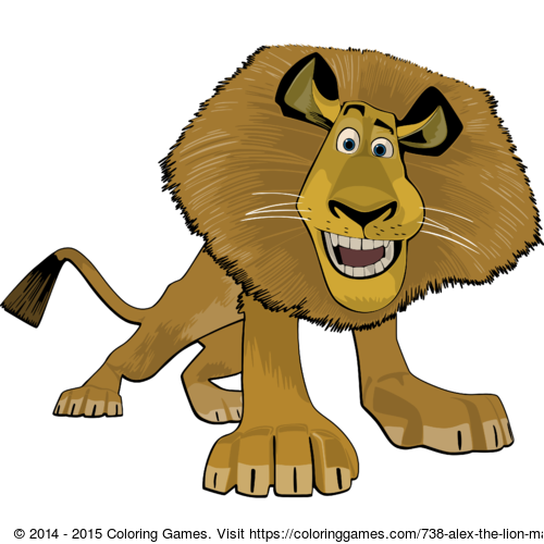 alex the lion madagascar coloring pages