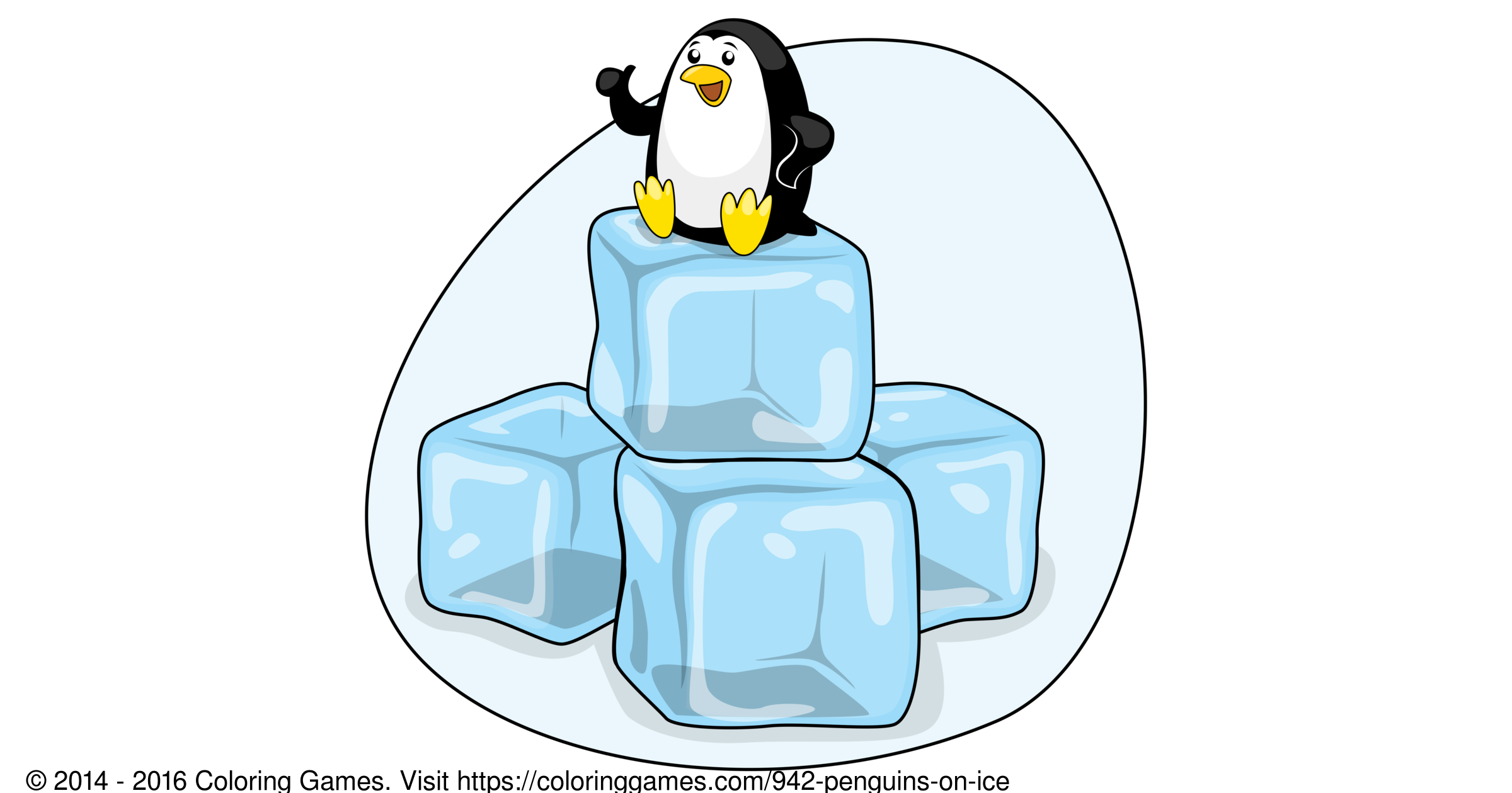 Penguins On Ice - Coloring Games and Coloring Pages