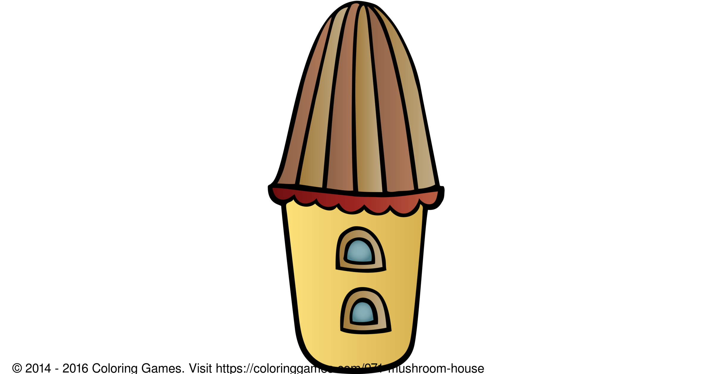 Mushroom house - Coloring Games and Coloring Pages