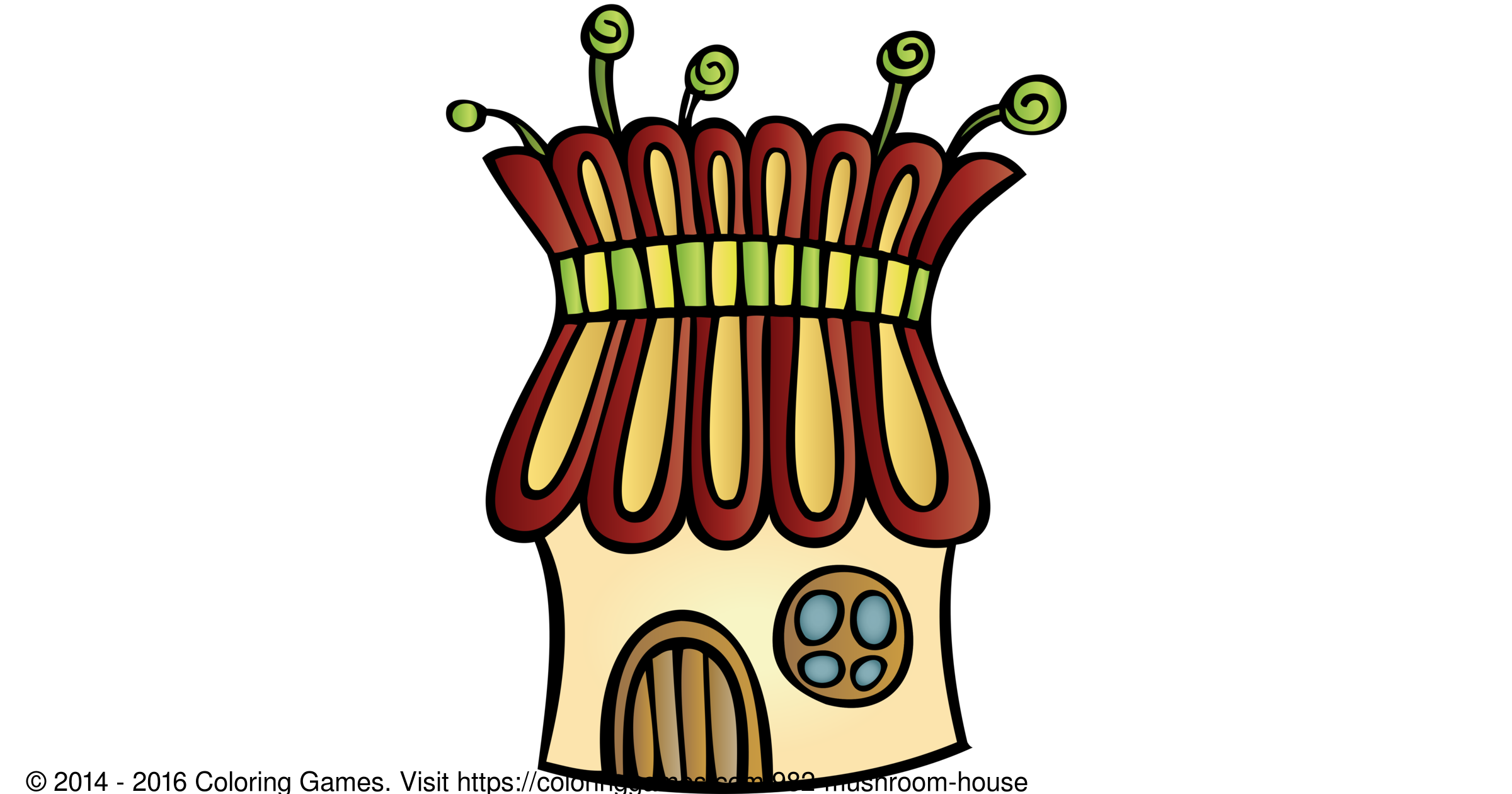 Mushroom house - Coloring Games and Coloring Pages
